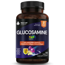 Glucosamine and Chondroitin High Strength 7-in-1 with MSM,Collagen,Vitamin C, Citrus & Ginger Joint Care Supplements for Men & Women - 180 Tablets