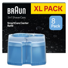 Braun Original Shaver Care SmartCare Centre Refill Cartridges, Cleans 10x Better Than Water, 3in1 Formula with Lemon Fresh Scent, Hygienic Cleaning t