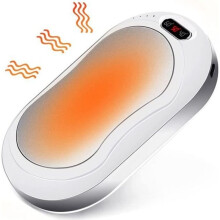 Oplaadbare handverwarmer, draagbare powerbank, herbruikbare elektrische handverwarmer met massagefunctie (10000mAh)