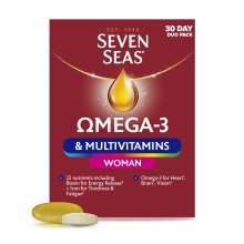 Seven Seas Omega-3 and Multivitamins Woman, with Biotin and Iron, 30-Day Duo Pac