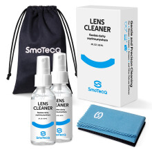 SmoTecQ Lens Cleaner Spray Kit – Plant-Based, Alcohol-Free Cleaning Solution for Glasses, Camera Lenses & Screens | Includes 2 x 2oz Spray Bottles,