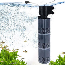 3-in-1 aquariumfilter en -pomp, 40W 2800L/u stille aquariumpomp met filter, zuurstofvoorziening en circulatie.