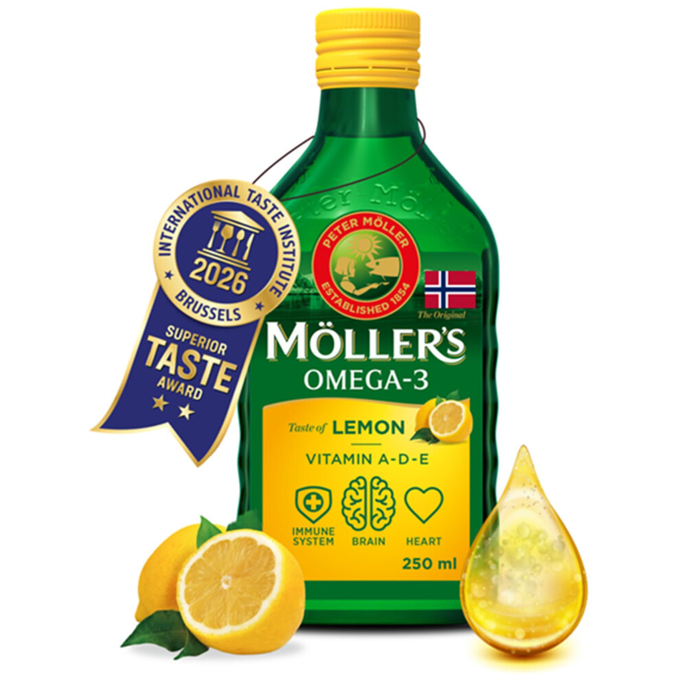 Moller's MollerâS | Omega 3 Cod Liver Oil | Omega-3 Dietary Supplements With Epa, Dha, Vitamin A, D And E | Superior Taste Award | Pure & Natural Cod Live