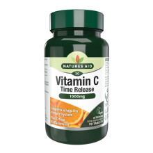 Natures Aid Vitamin C 1000mg Time Release - High Strength with Bioflavonoids - Supports Immunity, Bones & Heart - Antioxidant - Vegan, Gluten-Free, N