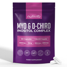 Myo Inositol & D Chiro Inositol - 120 Capsules | Inositol 2000mg, Folic Acid, Ch