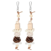 Papegaaispeelgoed - OMABETA - Loofah Sepak Takraw Pine Cone - Natuurlijk rotan - Vogel