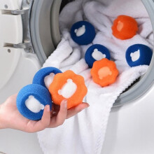10 stuks anti-pluisballen voor de wasmachine, wasmachineballen, verwijderen dierenharen (oranje/blauw)