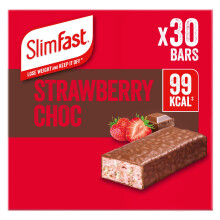 SlimFast • Meal Replacement Snack Bar • Strawberry Chocolate Flavour • Just 99 Calories • No Artificial Colours, Flavours or Preservatives •