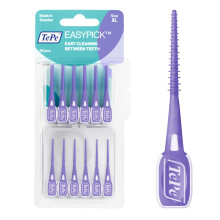 TePe EasyPick Toothpicks, Purple, ISO XL, 36pcs, Plaque Remover, efficient Clean Between the Teeth, Durable Dental Picks for Wide Gaps, Travel case I