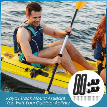 4 Pcs Kayak Track and Adjustable Paddle Holder Kayak Rail Mount for Fishing Rod Cup Holder, Anchor Cleats