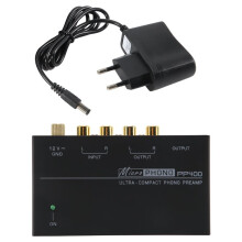 PP400 Ultra-Compact Phono Preamp Preamplifier with RCA Interface for Turntable Tube Amplifier Speakers EU Plug