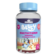 Bluey Kids Multivitamin Gummies - 14 Essential Vitamins & Minerals to Support Growing Bodies, Immunity & Tiredness - Strawberry, No Added Sugar, Vega