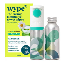 Wype | Starter Kit & Refill Bundle | Toilet Roll Gel | Flushable Wet Wipe Alternative | COSMOS Organic | 1 x Applicator + 2 x Refills (100ml) | 500 W