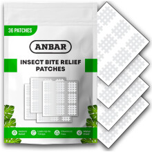 Anbar Bug Bite Itch Relief Patches to Relieve Itchy Irritation and Swelling, Mosquito, Tick, Midge, Fly, and Sandfly Post-Bite Skincare, Natural Deet