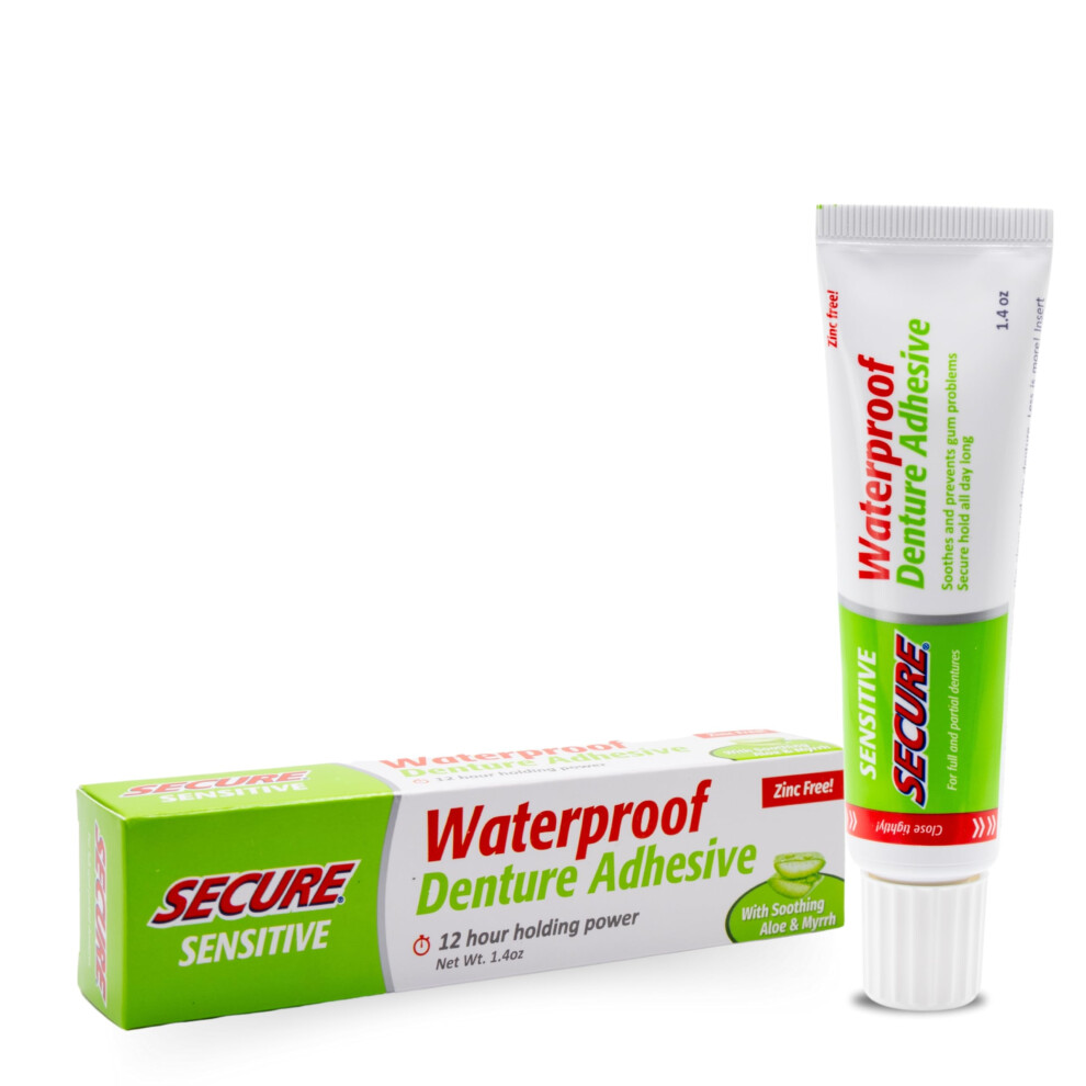 Secure Denture Adhesive, Sensitive, 1.4 Ounce