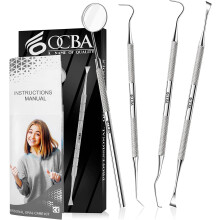 OCBA Plaque Remover Teeth Cleaning Tool 4 Pcs Dental Care Kit Tooth Filling Repair Set Stainless Steel Dental Tools for Men Women Kids and Pet Care