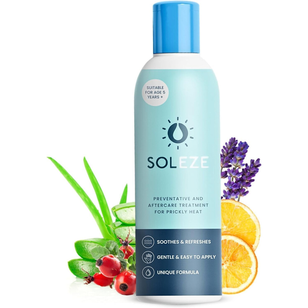 Soleze Prickly Heat Treatment Spray For All Ages | Instant Cooling Relief For Itchy Skin & Heat Rash Prevents | Soothes Skin Spray Made With Natural Ingredi