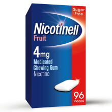 Nicotinell Fruit Gum 4mg (96 Pieces), Stop Smoking Aid, Sugar Free