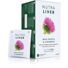 Nutra Tea NUTRALIVER - Liver Support Tea - Liver Detox Tea - Providing A Liver Cleanse, Detox And Repair - 40 Individual Wrapped Bags - Herbal Infusi