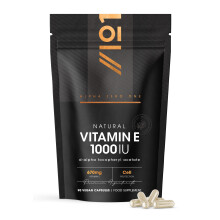 Vitamin E 1000IU D-Alpha Tocopherol – 100% Natural Vitamin E – 90 Vegan Capsules