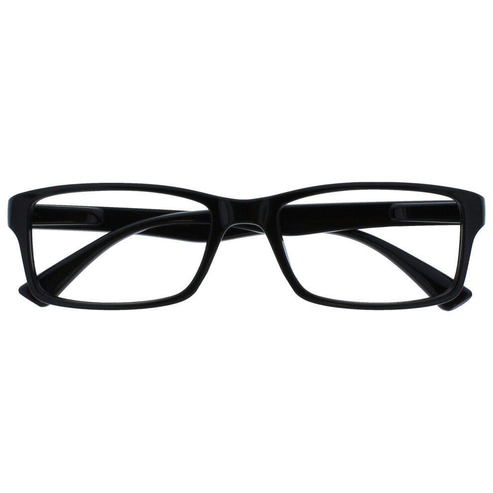 Opulize Pep Reading Glasses For Women Men, Large Rectangular Designer Frame With