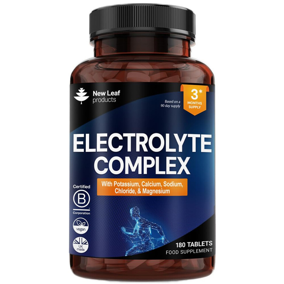 New Leaf Products Electrolytes Tablets - High Strength Rehydration Tablets - With Potassium, Calcium, Sodium, Chloride, And Magnesium Fasting Keto Electrolytes Vegan M