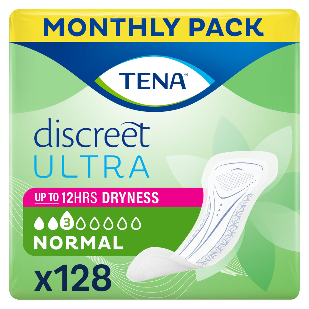 Tena Discreet Ultra Pad Normal Incontinence Pads For Women With Light Bladder Leaks, Thinnest Design Ever, Specifically Designed For Discreet Protect