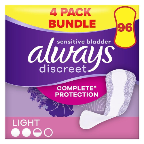 Always Discreet Incontinence Liners Pack of 96