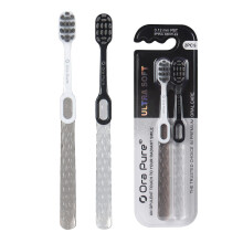 OraPure Ultra Soft Toothbrush for Adults with Sensitive Gums | Selene Nano Silk Spiral Bristles | Manual Toothbrush with Ergonomic Handle for Gentle