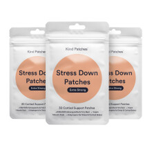 Kind Patches | Stress Down - Extra Strong | Stress, Anxiety & Balanced Cortisol Levels Support | Ashwagandha, Holy Basil & Adaptogens | 90 Vegan Patc