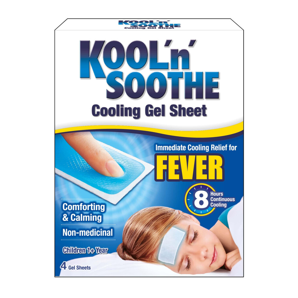 Kool 'N' Soothe Fever Cooling Gel Sheets, 4 Pack