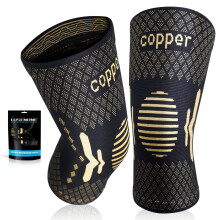 Lusenone Copper Knee Support for Women/Men 2 Pack - Best Knee Brace Compression Sleeve Support for Arthritis, Knee Pain, Meniscus Tear, ACL, MCL, Joi