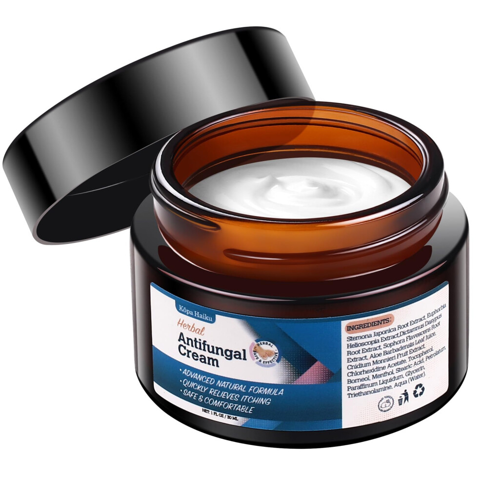 Kopa Haiku Cream Herbal Antifungal Treatment For Skin: Gentle Plant-Based Formula Suitable For Athletes Foot, Ringworm, Jock Itch, Tinea Versicolor & Seborrheic