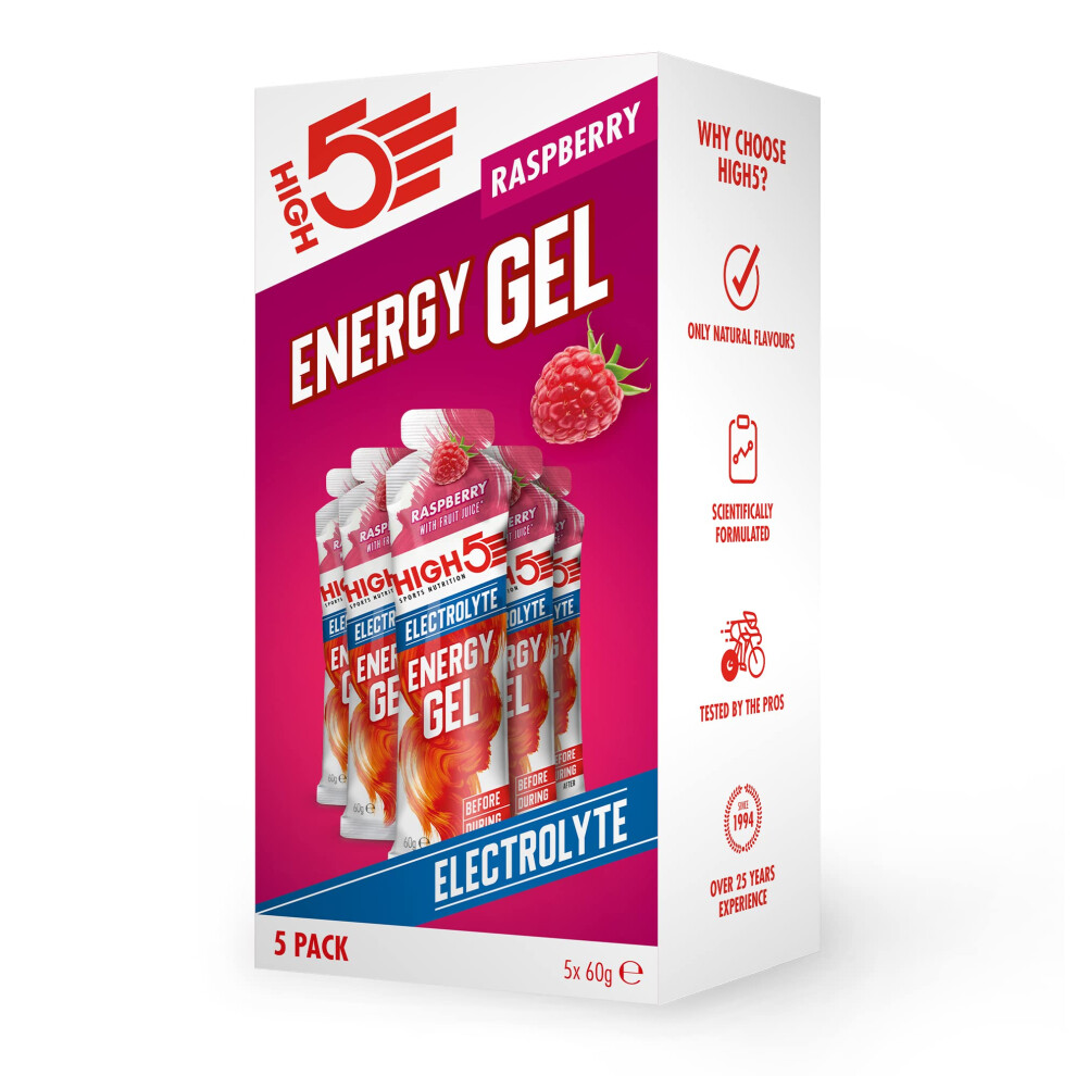 High5 Energy Gels With Electrolytes - Quick Release Sports Gels For Peak Performance - Natural Fruit Juice & Caffeine-Free - Energy Boost For Running
