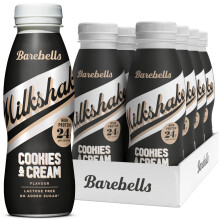 Barebells Protein Shake – 24g High Protein Milkshake, Lactose-Free, Ready to Drink, Low Carb – 8x330ml (Cookies & Cream)