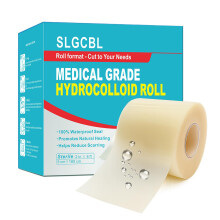 Hydrocolloid Roll, 5cm x 182cm Hydrocolloid Tape, Cut-to-Size, Self-Adhesive, Ultra Absorbent, Flexible & Waterproof Hydrocolloid Bandages