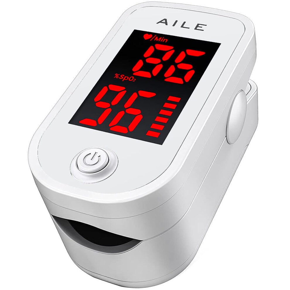 Aile Oxygen Monitor Finger Adults-Kids Heart Rate Monitor Spo2 Pulse Oximeter Uk Approved Medical Device Sats Blood Saturation Monitor Ce Certified