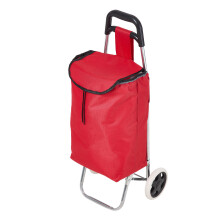 Portable 2-Wheel Shopping Trolley, Red