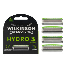 WILKINSON SWORD - Hydro 3 Razor Blades For Men, Carbon Coated, Hydrating Gel & Skin Guards, Pack of 4 Refills