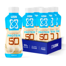 USN Trust 50 Ready to Drink Protein Shake | Vanilla | 50g Protein | Lactose Free, No Added Sugar | 6 x 500ml Bottles | High Protein On-the-Go Snack &
