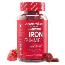 Iron Gummies with Vitamin C - 1-Month Supply - 20mg High Strength Alternative to Iron Tablets & Drops - Supplements for Women & Men - Immune System &