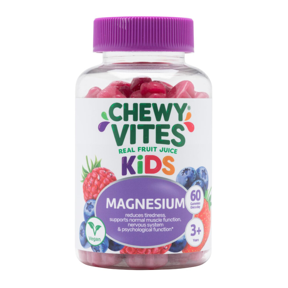 Photos - Vitamins & Minerals Chewy Vites Kids Magnesium, 2 Months Supply, 60 Kids Vitamins Gummies, 500mg Mag