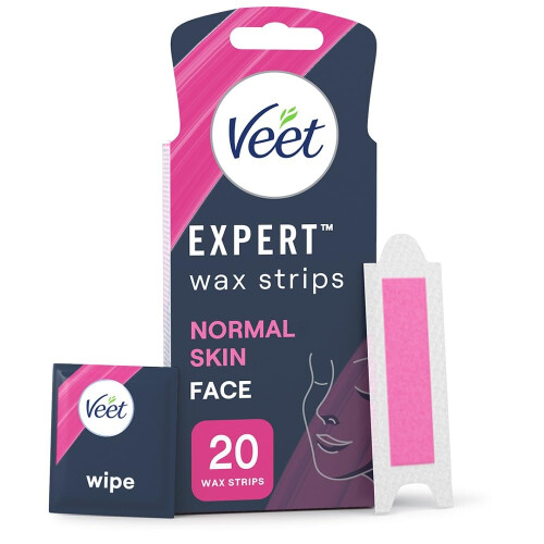 Veet Veet Expert Cold Wax Strips for Face, Normal Skin, 20 Count with 4