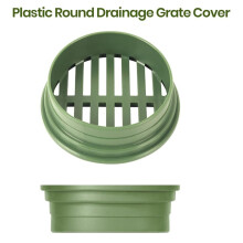 4" Plastic Round Drainage Grate Cover, Fits 4" Pipes, Prevents Debris, Ideal for Lawns, Patios, and Walkways