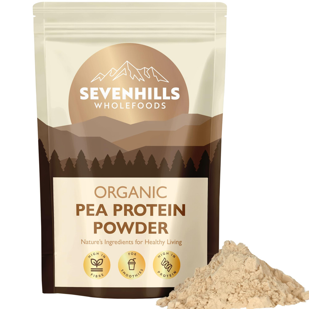 Sevenhills Wholefoods Organic Pea Protein Powder 1Kg - Unflavoured - 78% Protein - Vegan, Kosher, Non-Gmo