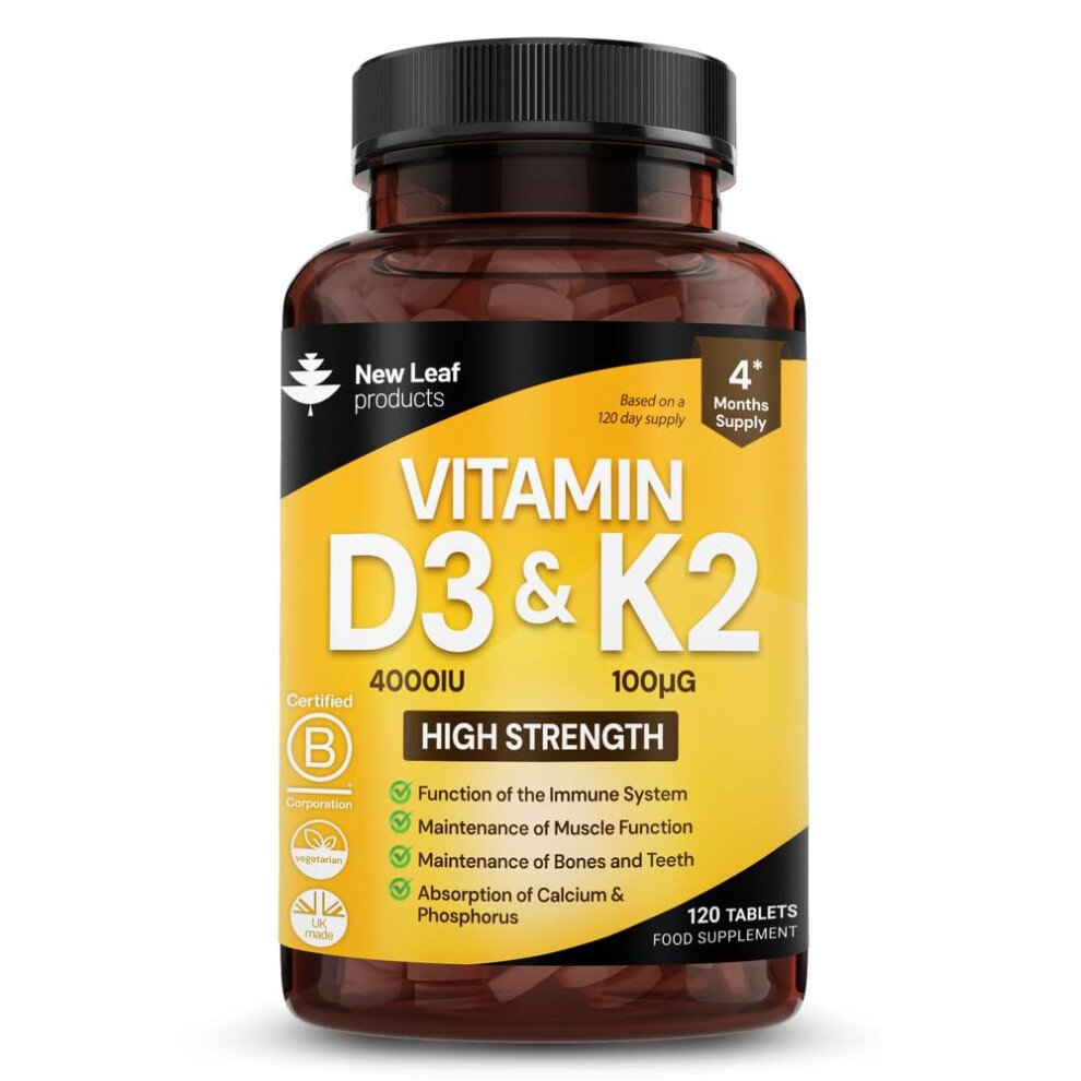 Photos - Vitamins & Minerals Vitamin D3 K2 - Vitamin D3 4000iu & Vitamin K2 100ug  4 Months Supply, Supports Immunity, Calcium Absorption and Bone H(MK7)