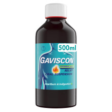 Gaviscon Original Peppermint Liquid 500ml - Heartburn & Acid Reflux Relief, Fast-Acting Formula, Protective Barrier, Long-Lasting Comfort, Suitable f