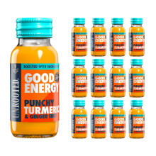UNROOTED GOOD ENERGY Punchy Turmeric, Ginger & Baobab Health Shots - For Immunity, Anti Inflammation and Natural Energy, High in vitamin C, Caffeine