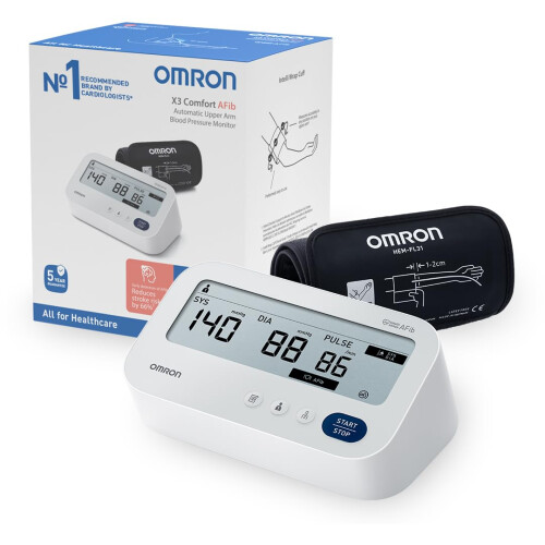Omron OMRON X3 Comfort AFib, Clinically Validated Upper Arm Blood Pressure