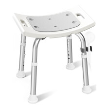HOMLAND Shower Chair 181 kg, Adjustable Height Shower Stool with Rust-Free Aluminium Frame, Non-Slip Feet Shower Stools to Sit on in Shower, Shower S